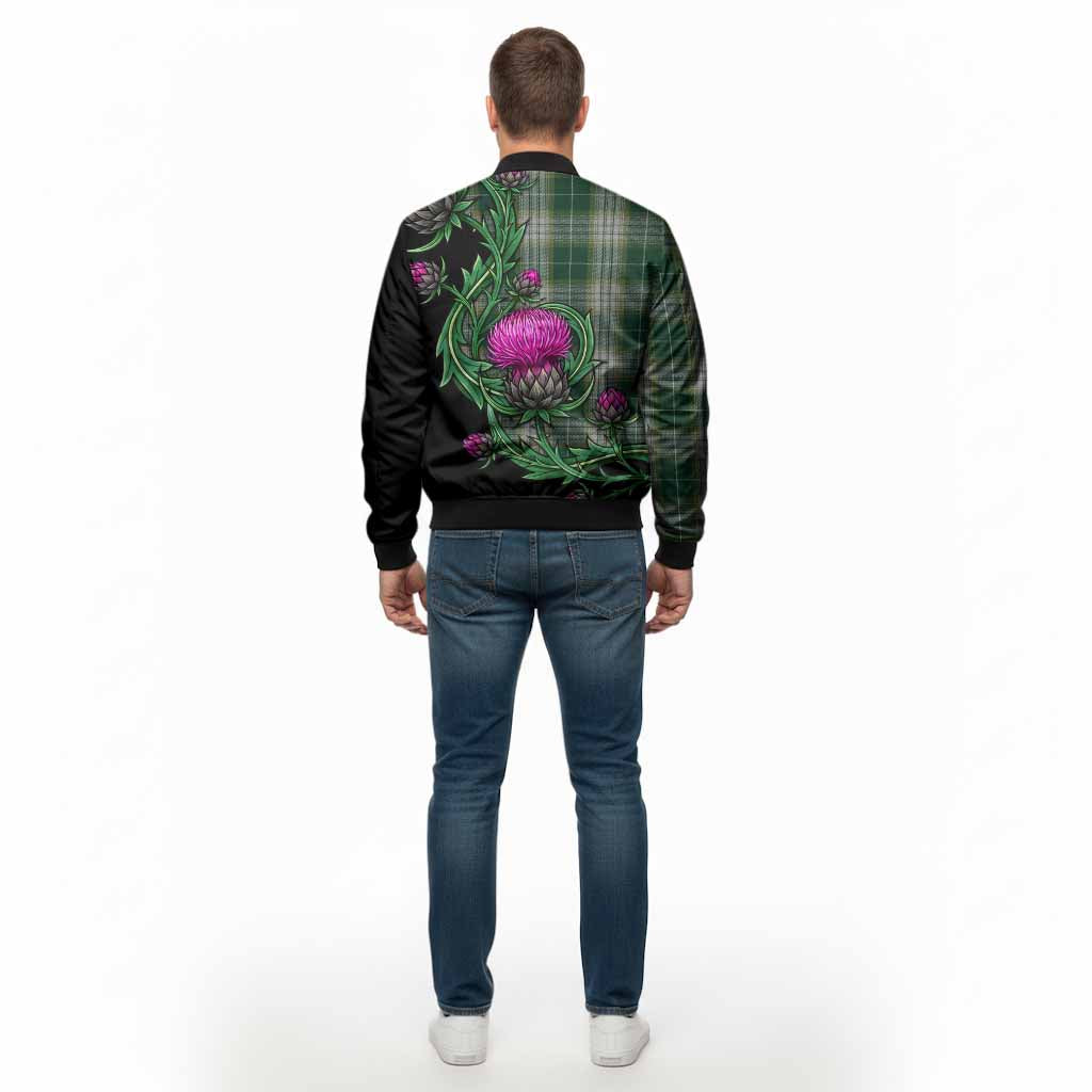 Kelso Tartan Bomber Jacket Resilient Scottish Thistle - Tartan Vibes Clothing