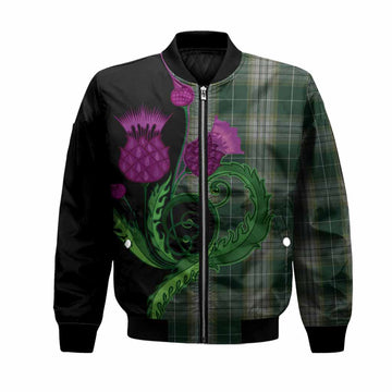 Kelso Tartan Bomber Jacket Traditional Scottish Thistle