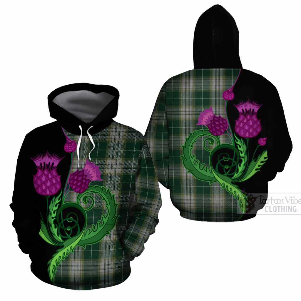 Kelso Tartan Cotton Hoodie Traditional Scottish Thistle