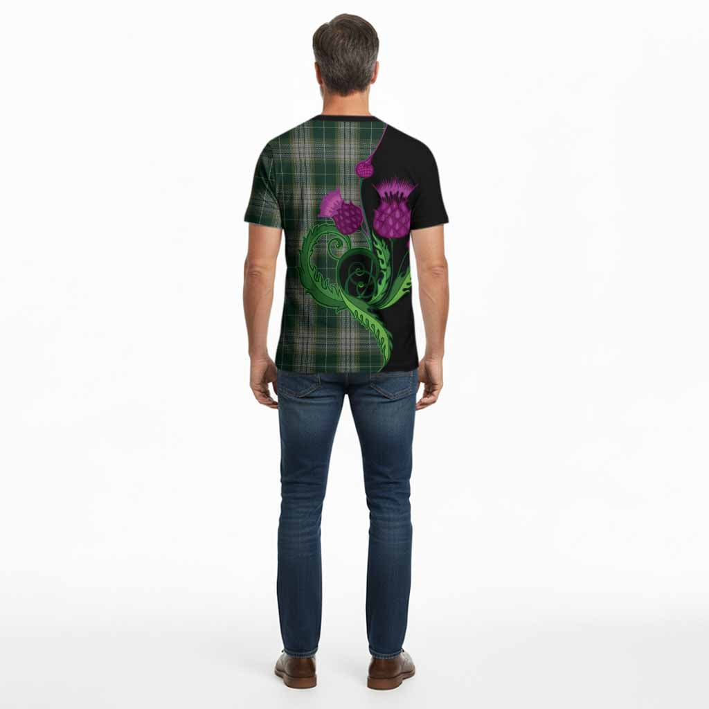 Kelso Tartan Cotton T-shirt Traditional Scottish Thistle