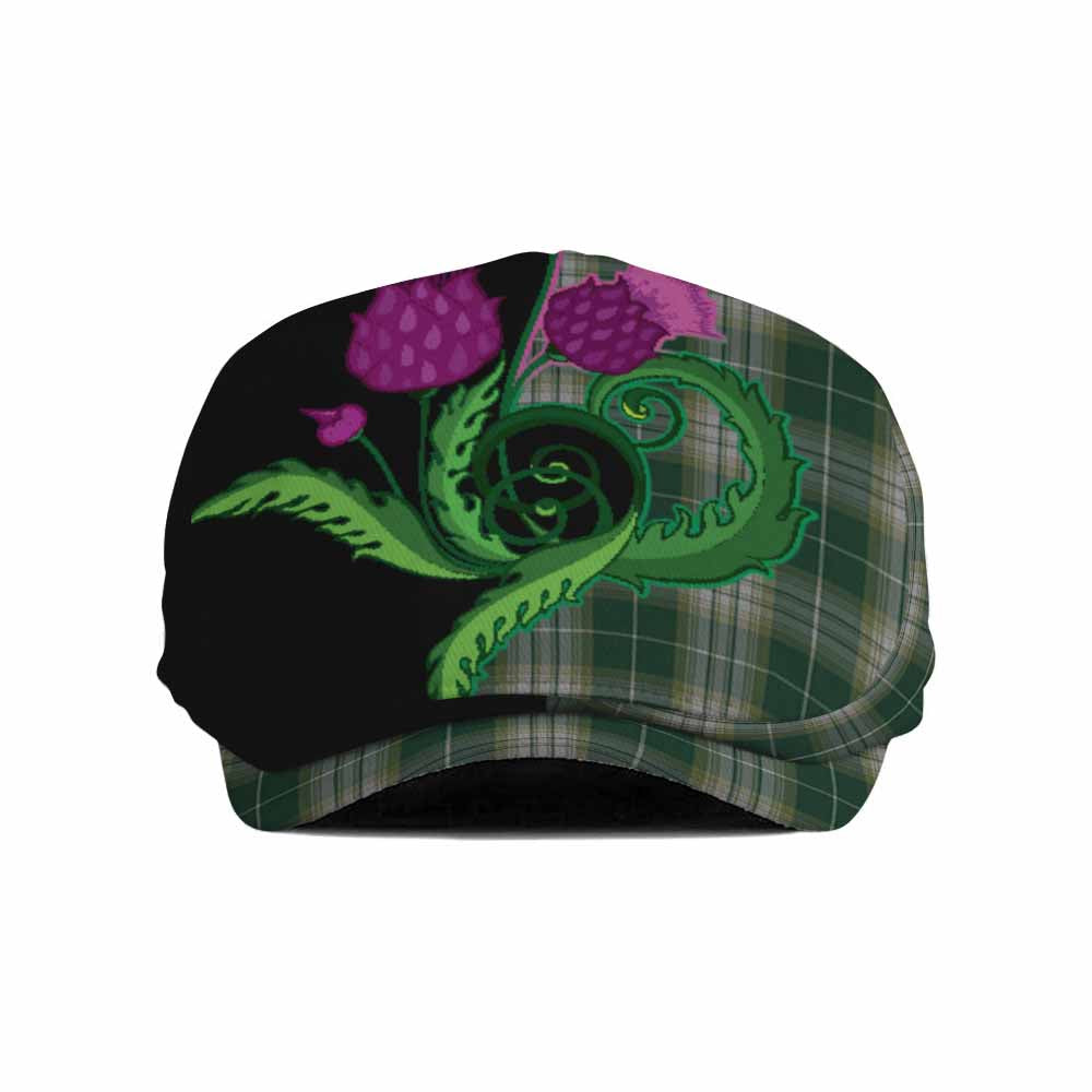 Kelso Tartan Flat Cap, Jeff Cap Traditional Scottish Thistle