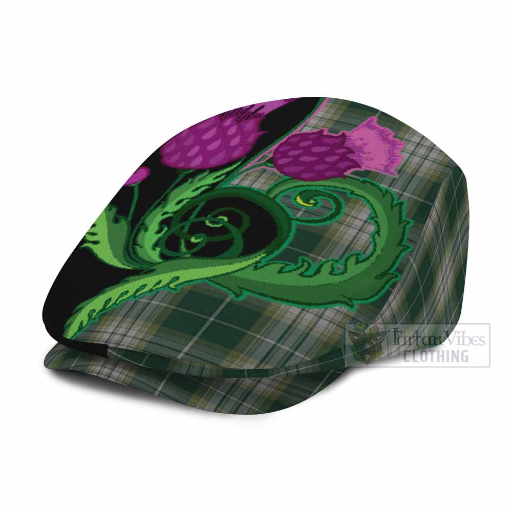 Kelso Tartan Flat Cap, Jeff Cap Traditional Scottish Thistle