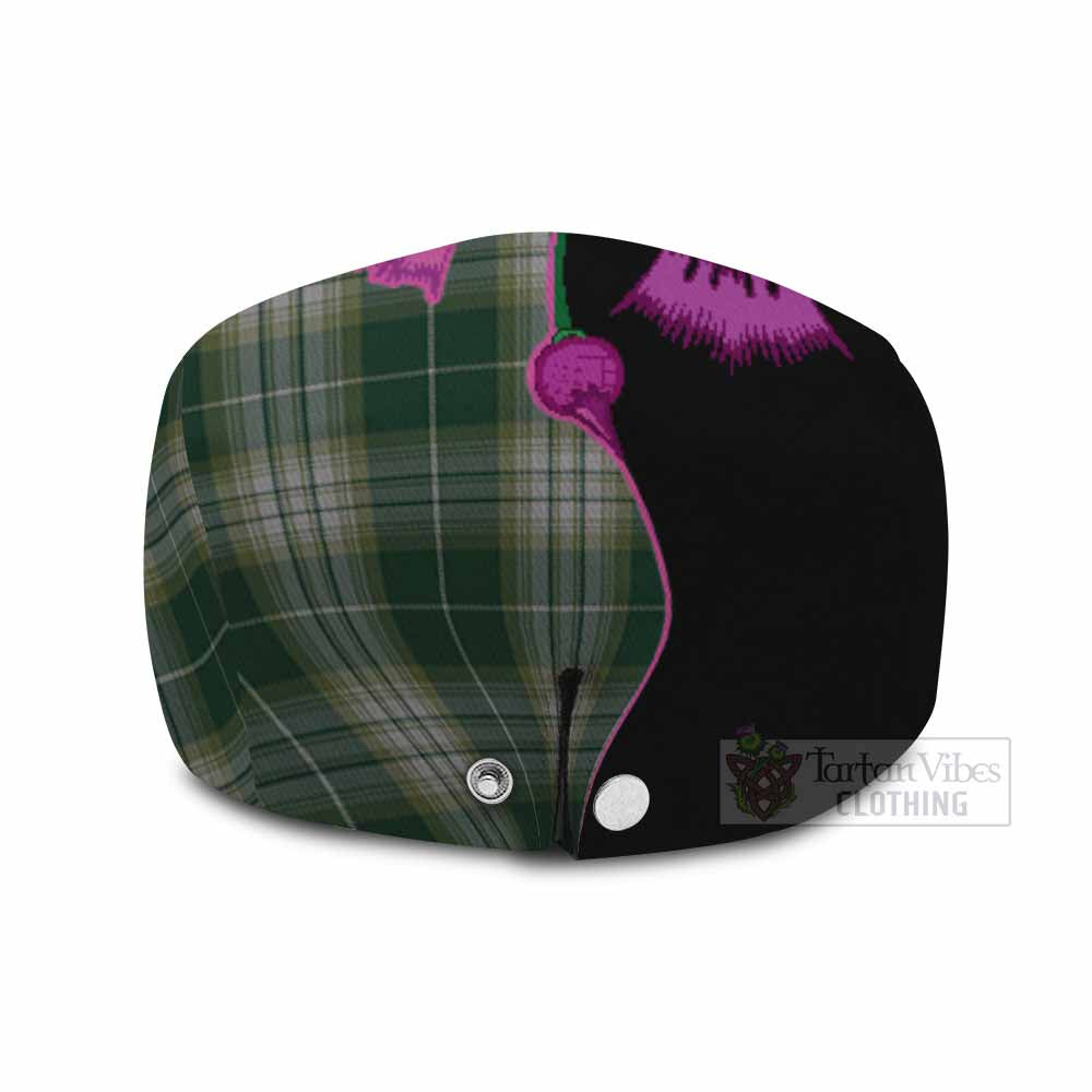 Kelso Tartan Flat Cap, Jeff Cap Traditional Scottish Thistle