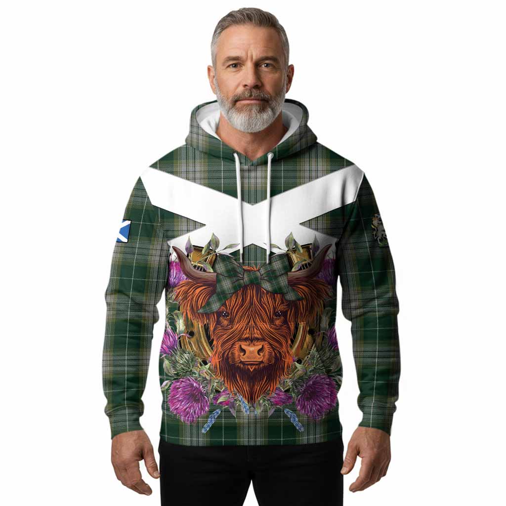 Kelso Tartan Hoodie Scottish Thistle Heilan Coo