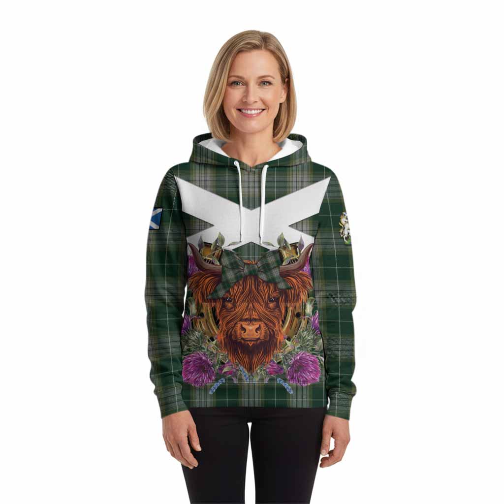 Kelso Tartan Hoodie Scottish Thistle Heilan Coo
