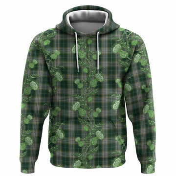 Kelso Tartan Hoodie Seamless Scottish Thistle Flowers