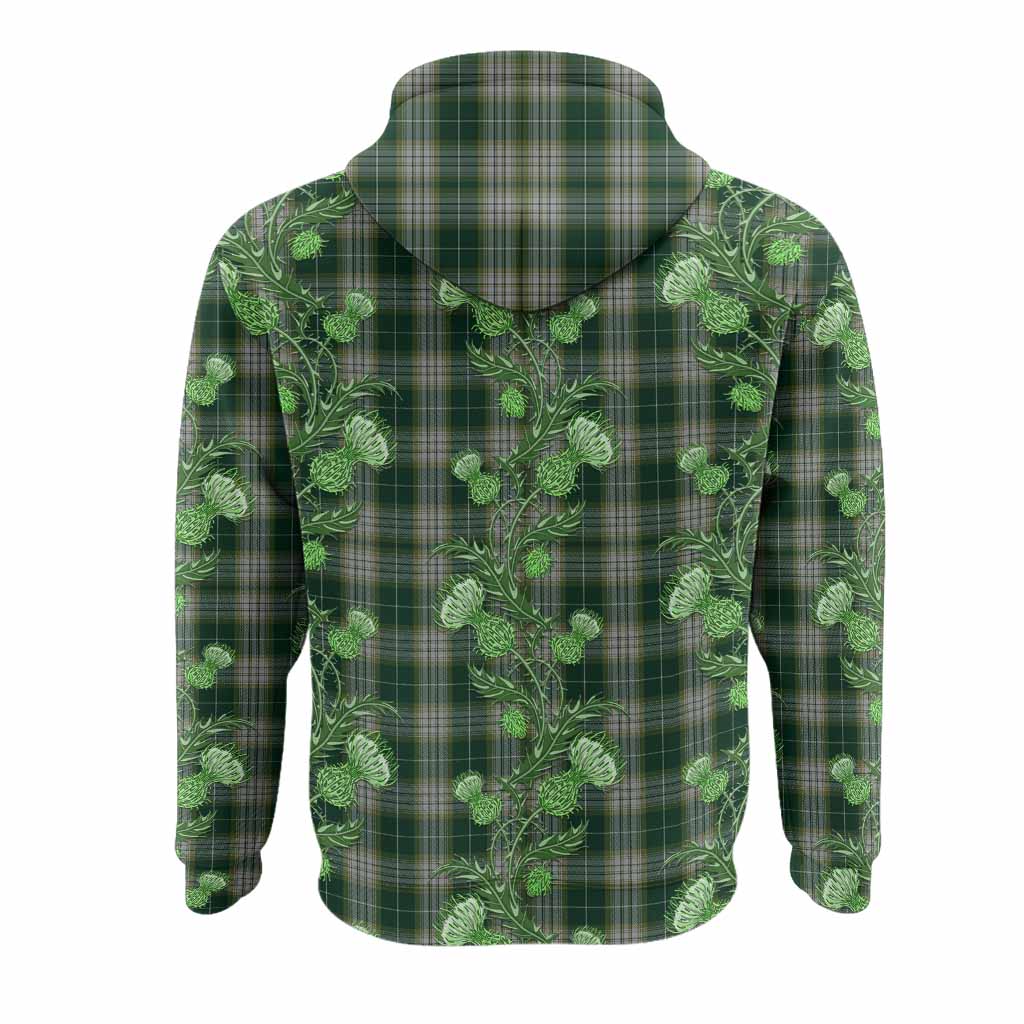 Kelso Tartan Hoodie Seamless Scottish Thistle Flowers