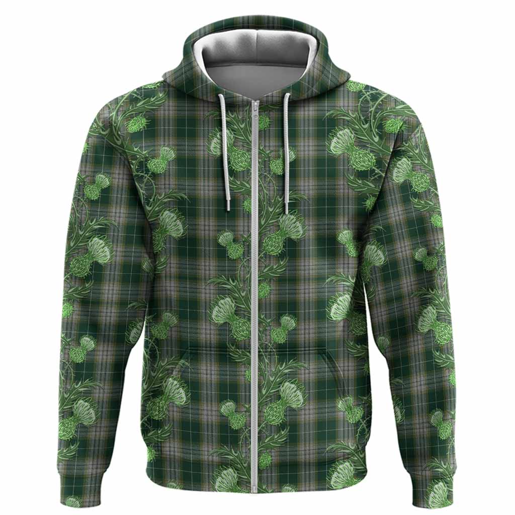Kelso Tartan Hoodie Seamless Scottish Thistle Flowers