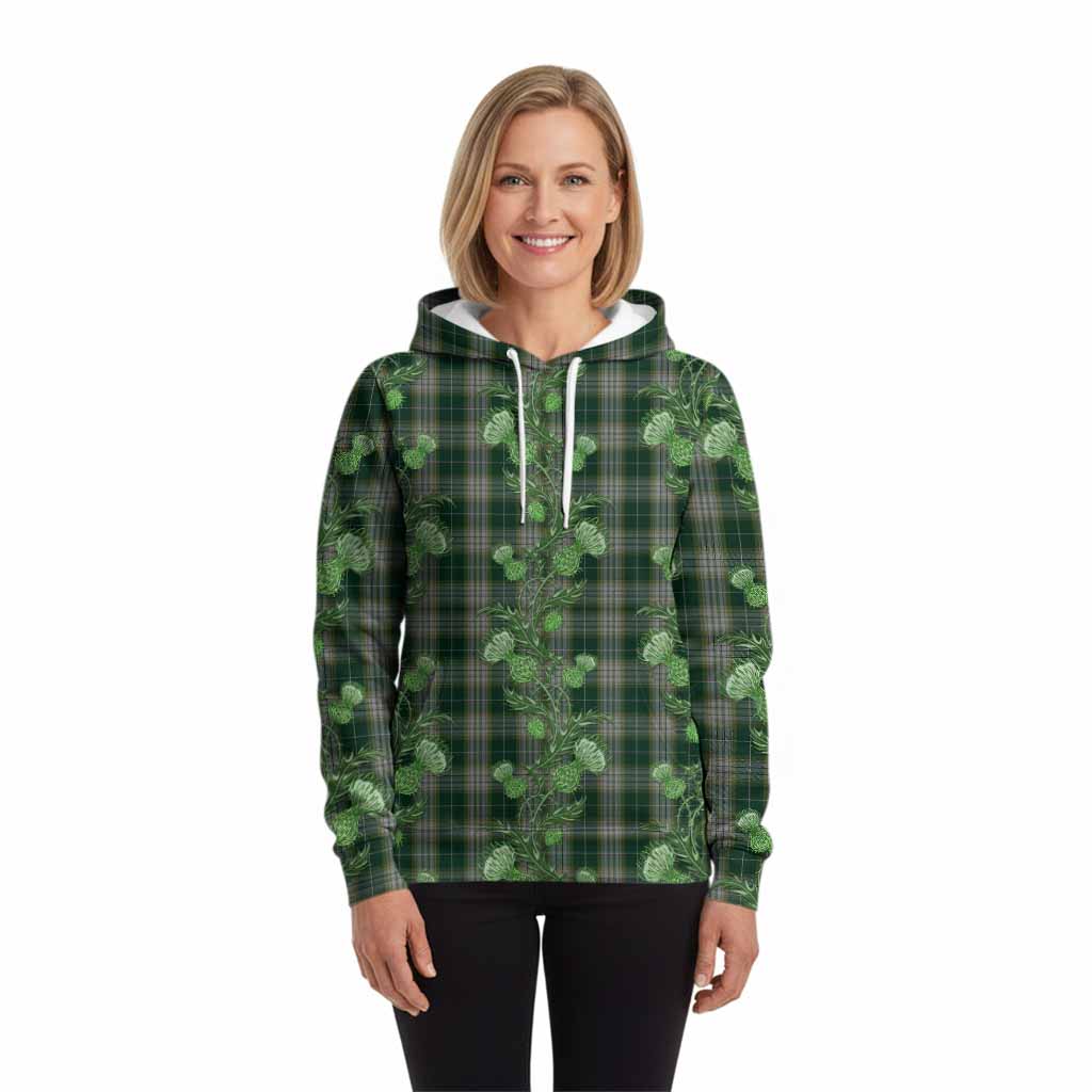 Kelso Tartan Hoodie Seamless Scottish Thistle Flowers