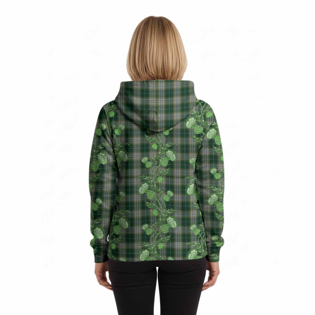Kelso Tartan Hoodie Seamless Scottish Thistle Flowers