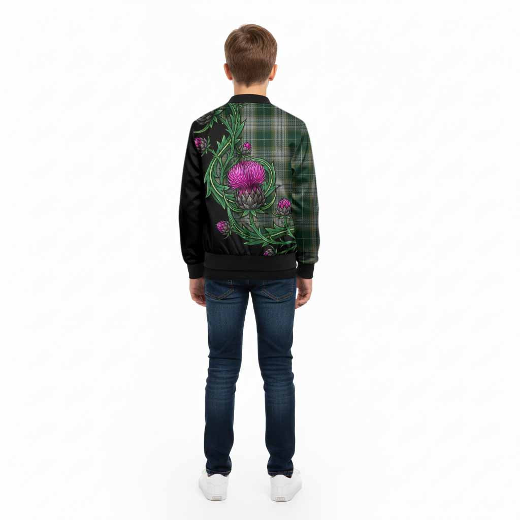 Kelso Tartan Kid Bomber Jacket Resilient Scottish Thistle - Tartan Vibes Clothing