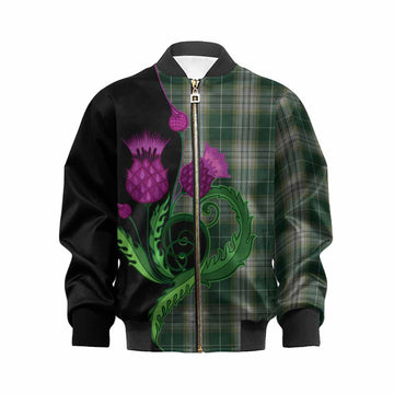 Kelso Tartan Kid Bomber Jacket Traditional Scottish Thistle