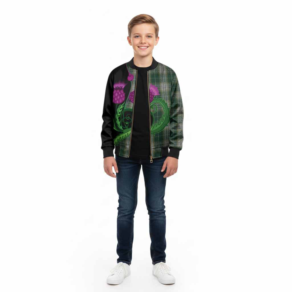 Kelso Tartan Kid Bomber Jacket Traditional Scottish Thistle