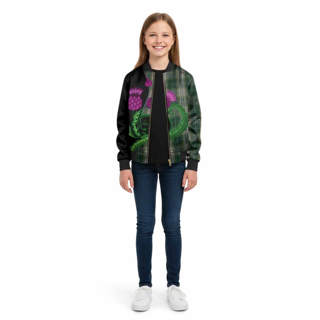 Kelso Tartan Kid Bomber Jacket Traditional Scottish Thistle