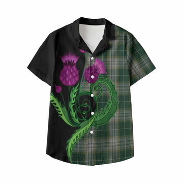Kelso Tartan Kid Hawaiian Shirt Traditional Scottish Thistle
