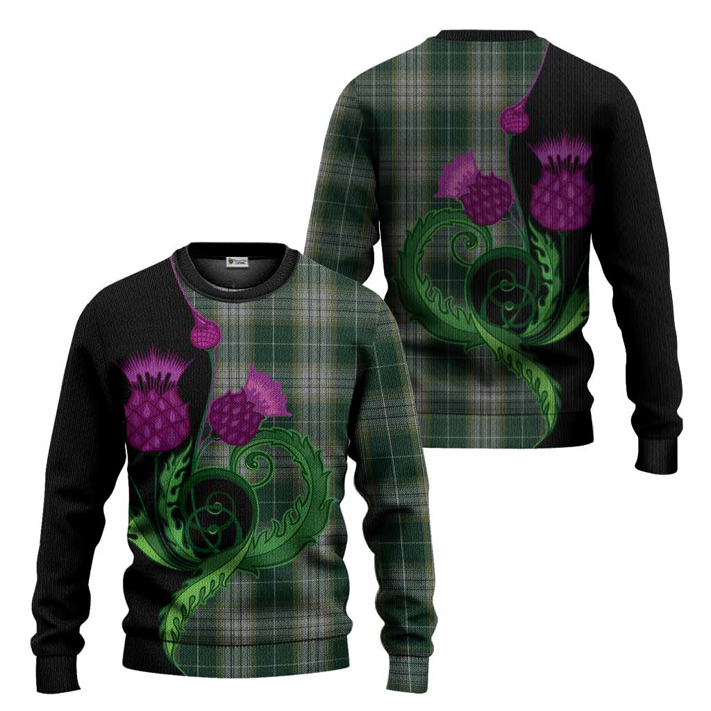 Kelso Tartan Knitted Sweater Traditional Scottish Thistle