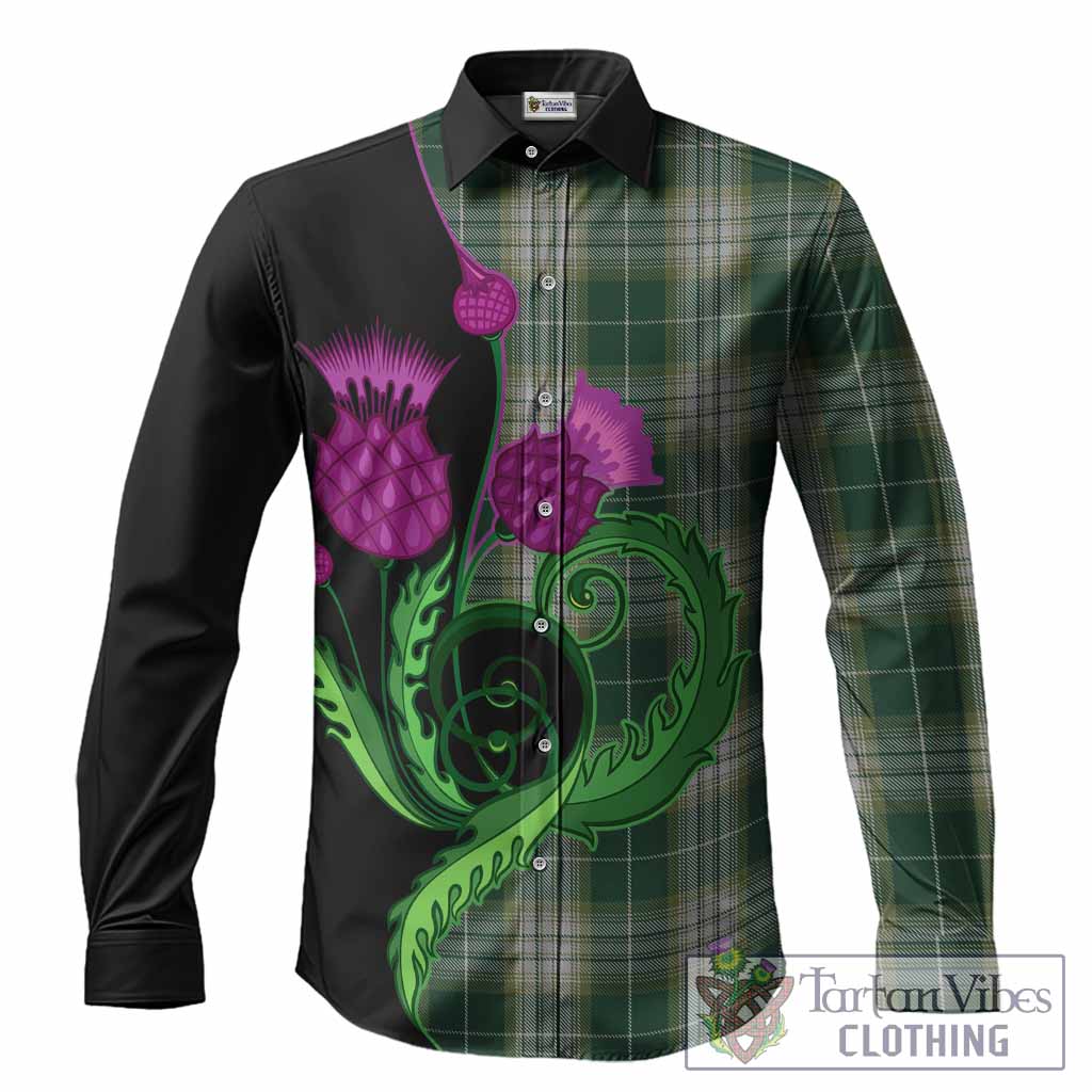 Kelso Tartan Long Sleeve Button Shirts Traditional Scottish Thistle