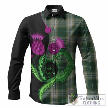 Kelso Tartan Long Sleeve Button Shirts Traditional Scottish Thistle
