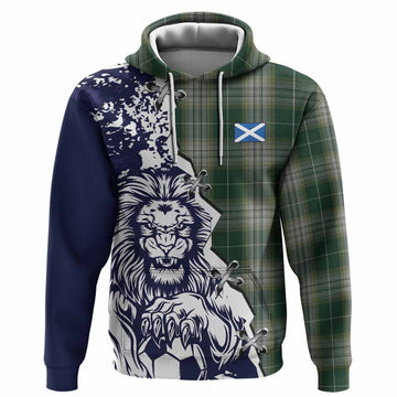 Kelso Tartan Scottish Hoodie Angry Lion With Soccer Ball Style