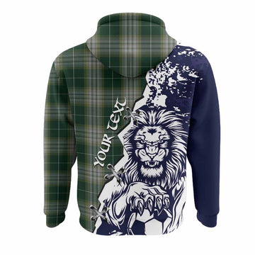 Kelso Tartan Scottish Hoodie Angry Lion With Soccer Ball Style