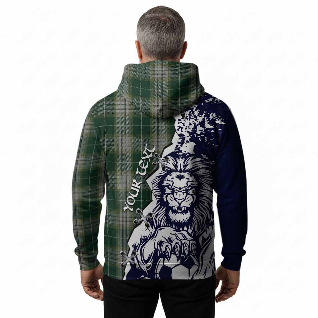 Kelso Tartan Scottish Hoodie Angry Lion With Soccer Ball Style