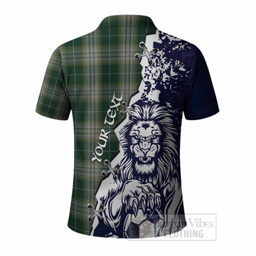 Kelso Tartan Scottish Polo Shirt Angry Lion With Soccer Ball Style