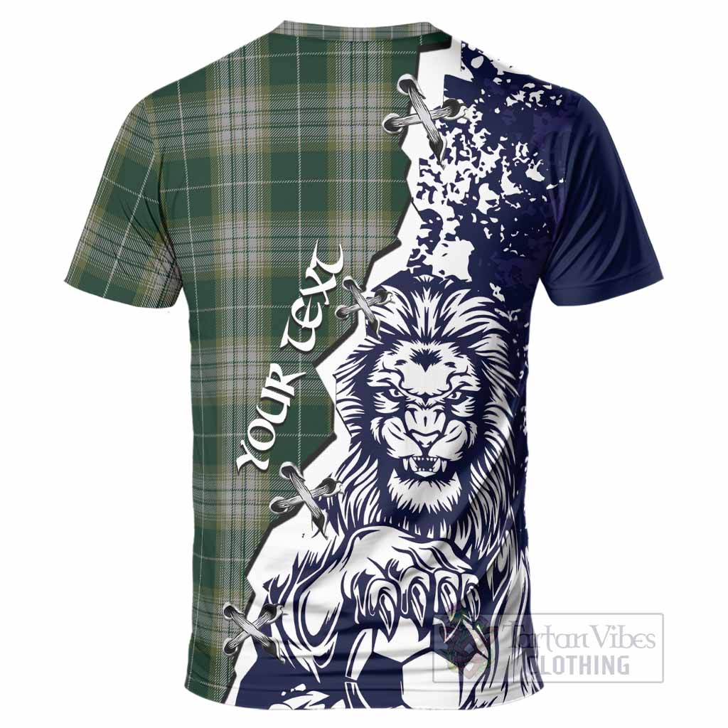Kelso Tartan Scottish T-Shirt Angry Lion With Soccer Ball Style