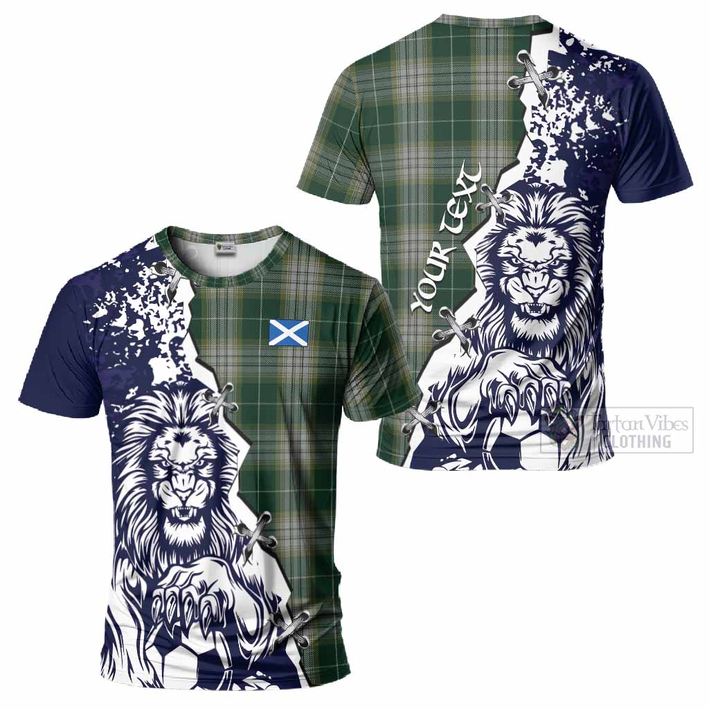 Kelso Tartan Scottish T-Shirt Angry Lion With Soccer Ball Style