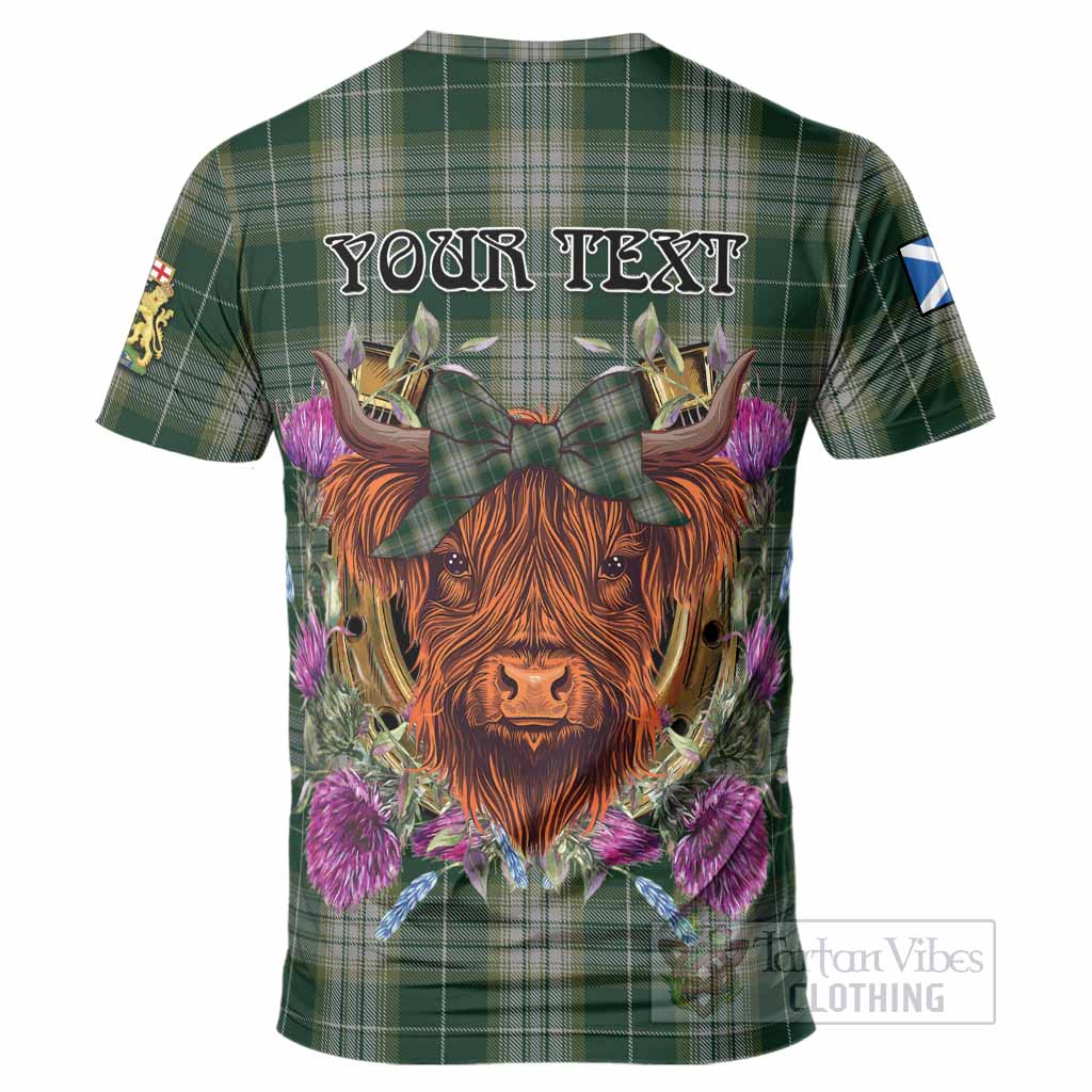 Kelso Tartan T-Shirt Scottish Thistle Heilan Coo