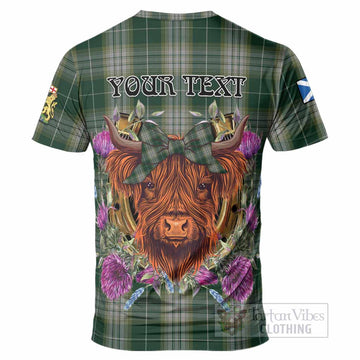 Kelso Tartan T-Shirt Scottish Thistle Heilan Coo