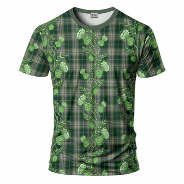 Kelso Tartan T-Shirt Seamless Scottish Thistle Flowers