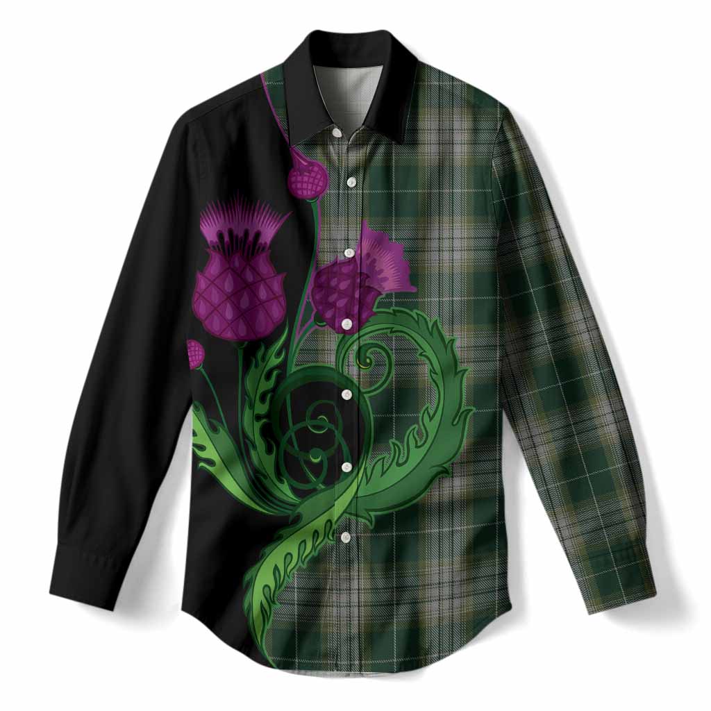 Kelso Tartan Women Casual Shirt Traditional Scottish Thistle