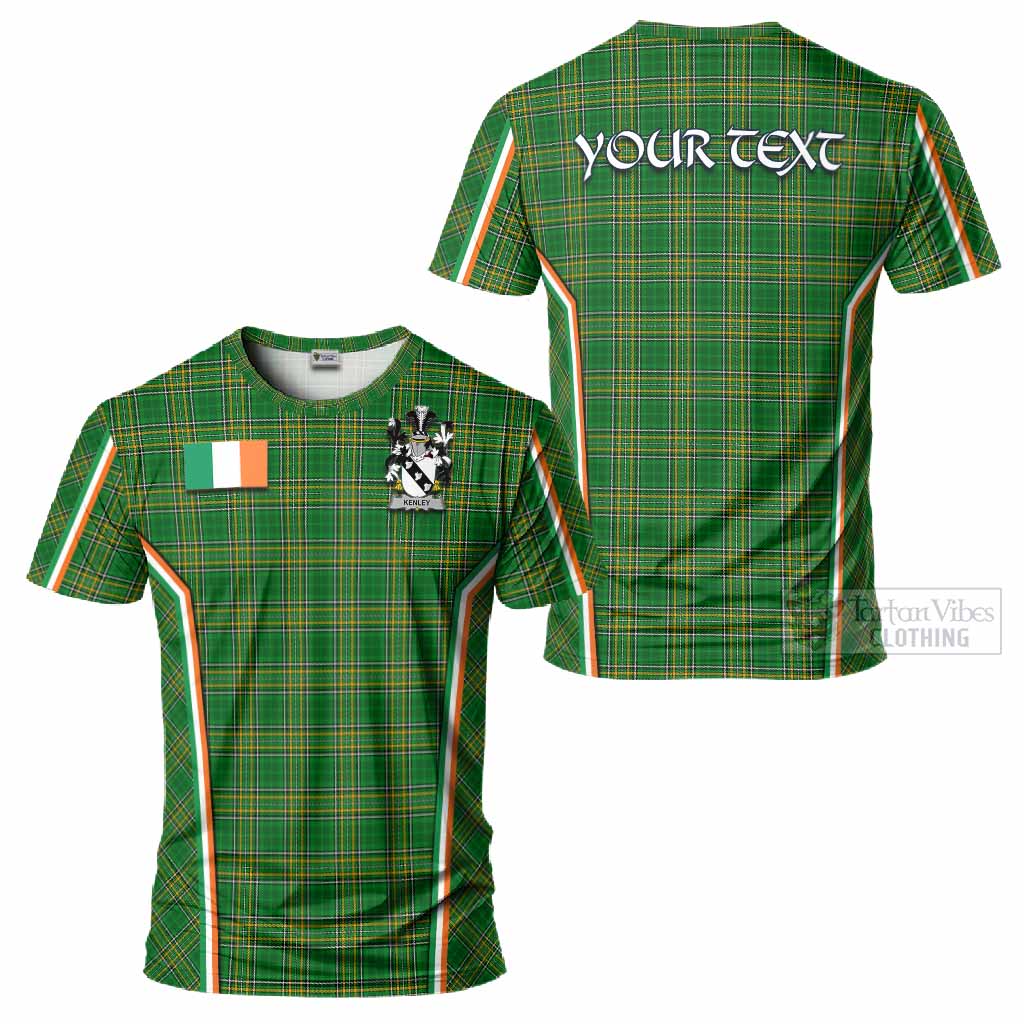 Kenley Irish Clan Coat of Arm Tartan T-Shirt Flag Style