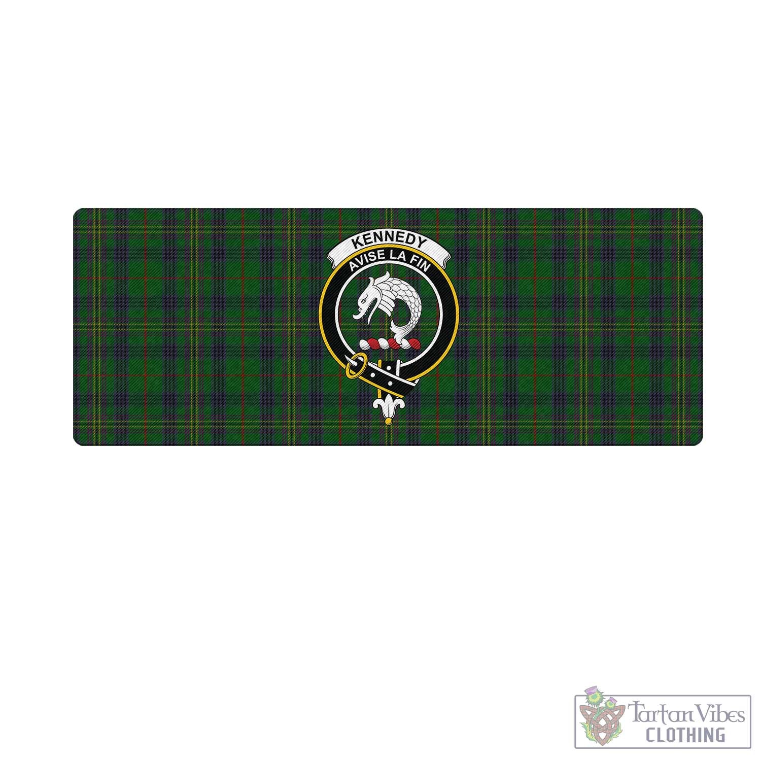 Tartan Vibes Clothing Kennedy Tartan Mouse Pad with Family Crest