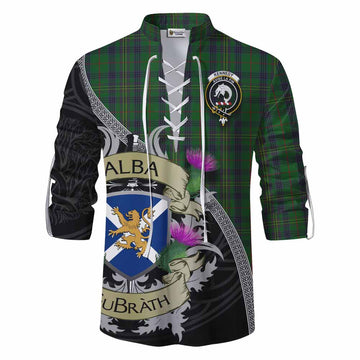Tartan Vibes Clothing Kennedy Tartan Family Crest Ghillie Kilt Shirt Lion Rampant Royal Thistle Shield Celtic Inspired