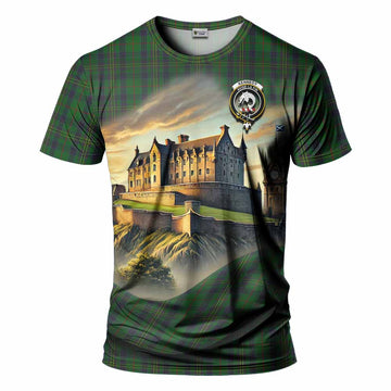 Tartan Vibes Clothing Kennedy Tartan Family Crest T-Shirt with Scottish Ancient Castle Stype