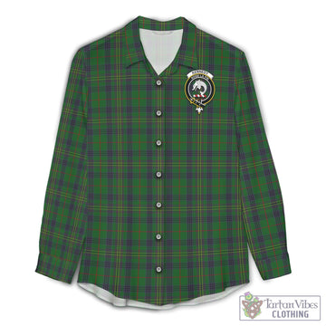 Tartan Vibes Clothing Kennedy Tartan Womens Casual Shirt with Family Crest