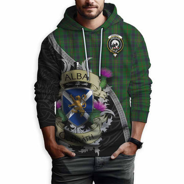 Tartan Vibes Clothing Kennedy Tartan Family Crest Hoodie Lion Rampant Royal Thistle Shield Celtic Inspired