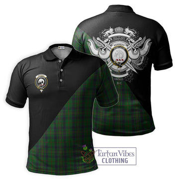 Kennedy Tartan Polo Shirt with Family Crest and Military Logo Style
