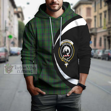Kennedy Tartan Hoodie with Family Crest Circle Style