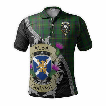 Kennedy Tartan Family Crest Polo Shirt Lion Rampant Royal Thistle Shield Celtic Inspired