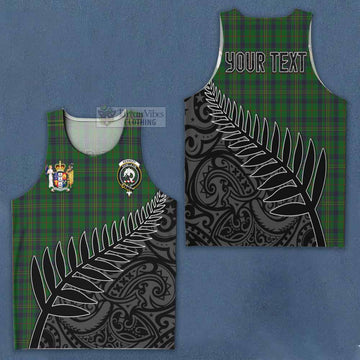 Tartan Vibes Clothing Kennedy Crest Tartan Men's Tank Top with New Zealand Silver Fern Half Style