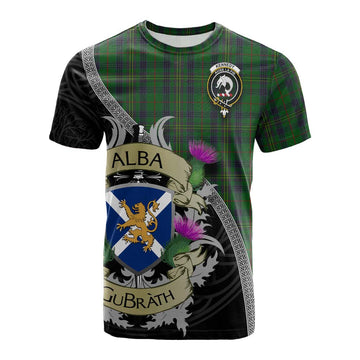 Tartan Vibes Clothing Kennedy Tartan Family Crest Cotton T-shirt Lion Rampant Royal Thistle Shield Celtic Inspired
