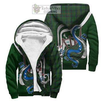 Kennedy Tartan Sherpa Hoodie with Epic Bagpipe Style