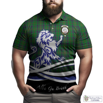 Kennedy Tartan Polo Shirt with Alba Gu Brath Regal Lion Emblem
