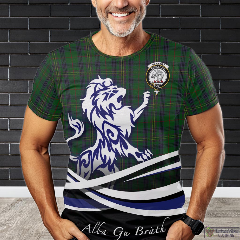 Kennedy Tartan T-Shirt with Alba Gu Brath Regal Lion Emblem Kid's Shirt - Tartan Vibes Clothing
