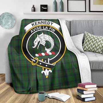 Kennedy Tartan Blanket with Family Crest