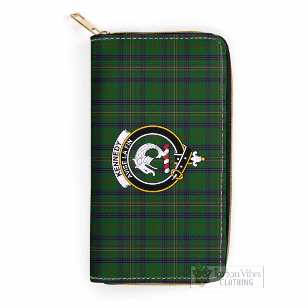 Tartan Vibes Clothing Kennedy Tartan Women's Leather Wallet with Family Crest