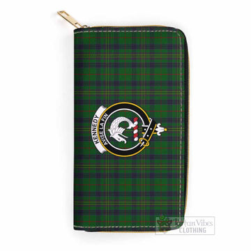 Kennedy Tartan Women's Leather Wallet with Family Crest
