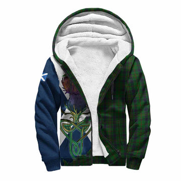 Kennedy Tartan Family Crest Sherpa Hoodie Scottish Thistle Celtic Inspired